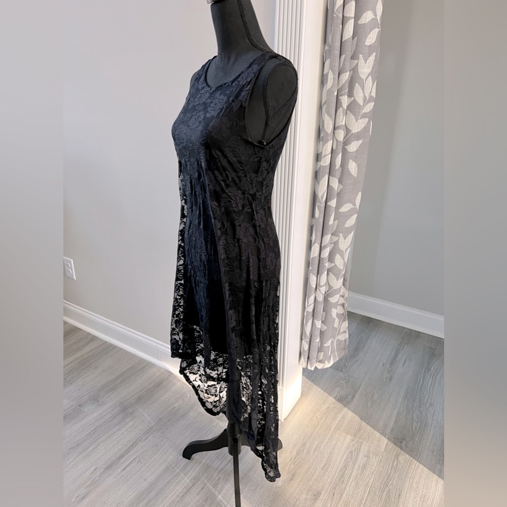 Black lace high low dress forever 21 size S